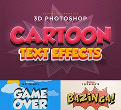 PS图层样式/3D文本模型：Cartoon Text Effects